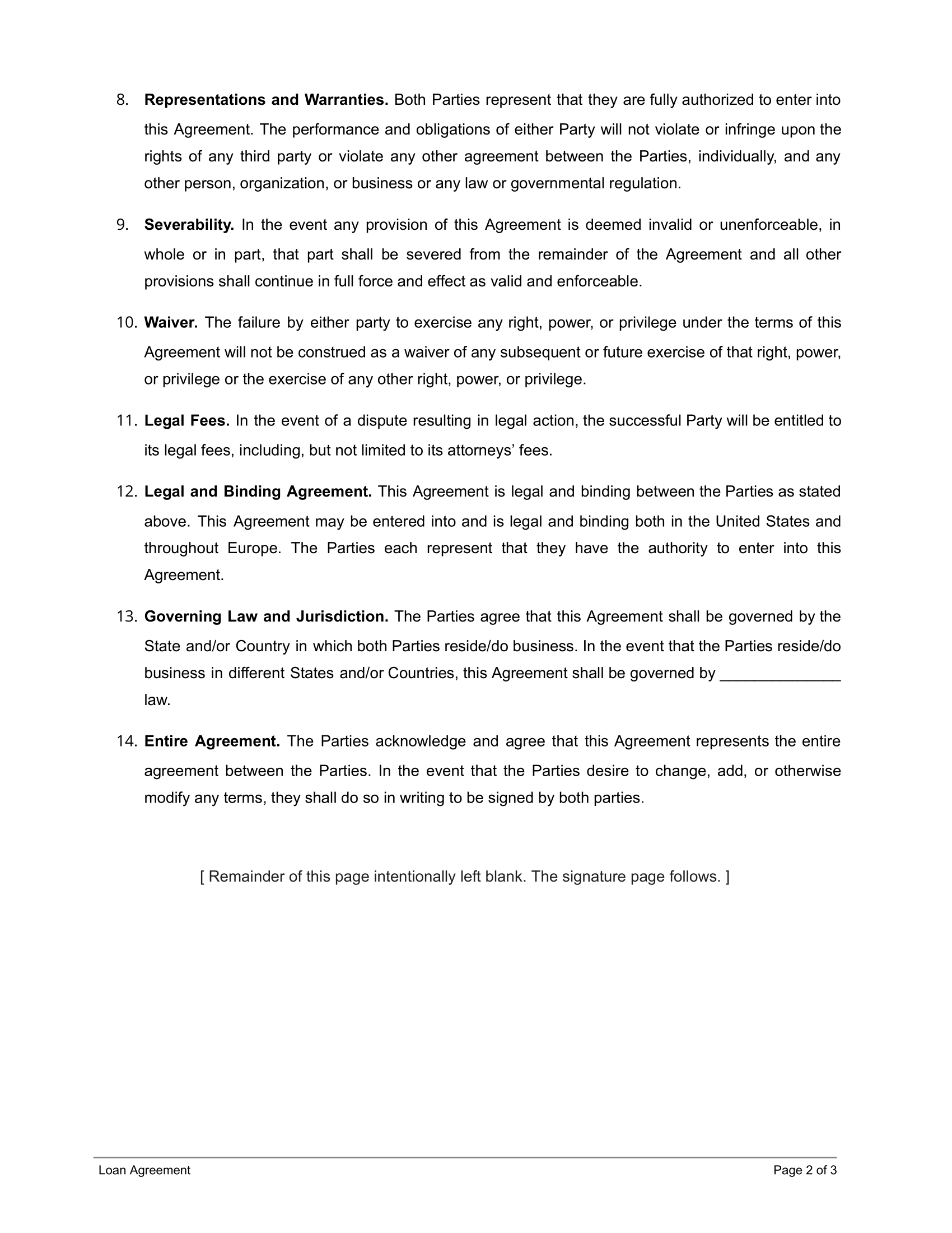Loan Aggrement page 2