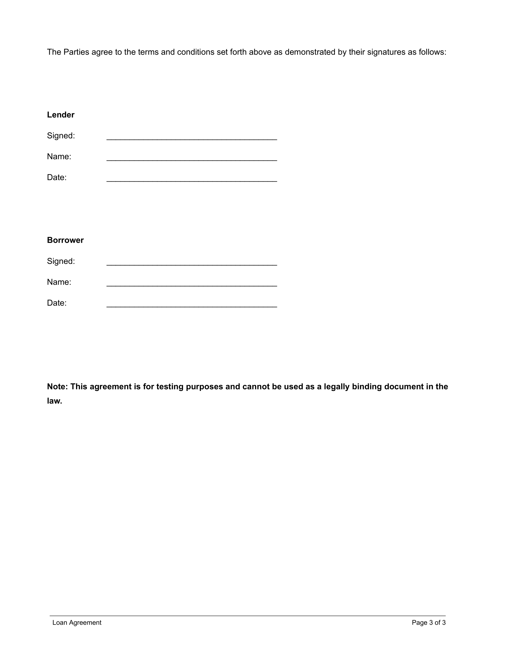 Loan Aggrement page 3
